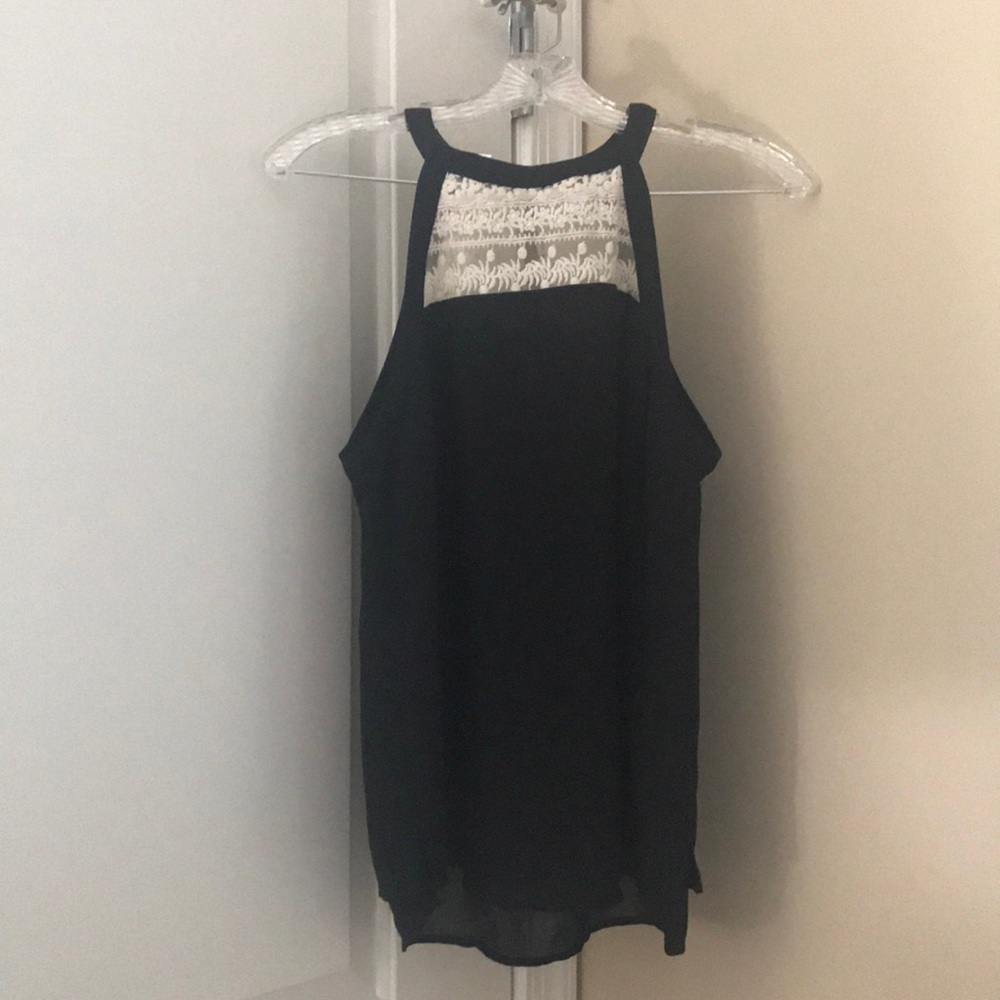 Black and White high neck tank